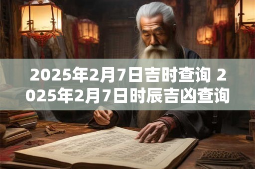 2025年2月7日吉时查询 2025年2月7日时辰吉凶查询