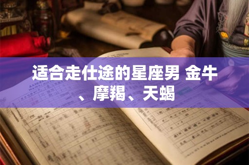 适合走仕途的星座男 金牛、摩羯、天蝎