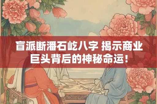 盲派断潘石屹八字 揭示商业巨头背后的神秘命运！
