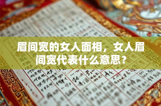 眉间宽的女人面相，女人眉间宽代表什么意思？