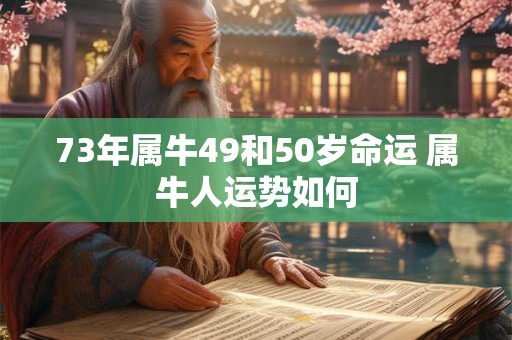 73年属牛49和50岁命运 属牛人运势如何