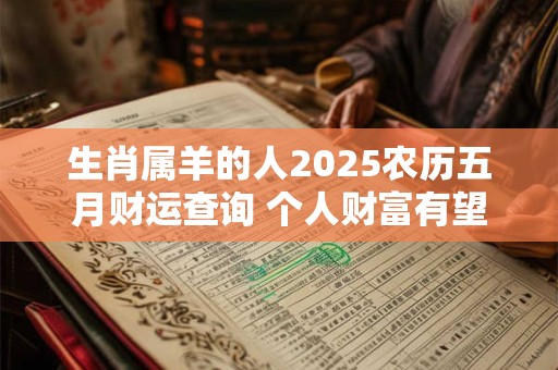 生肖属羊的人2025农历五月财运查询 个人财富有望大幅提升