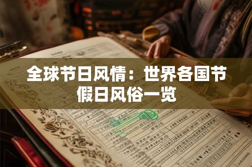 全球节日风情：世界各国节假日风俗一览
