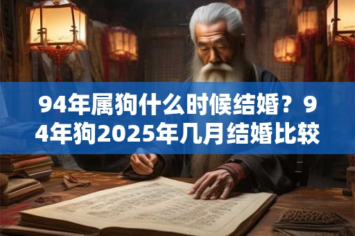 94年属狗什么时候结婚？94年狗2025年几月结婚比较好？
