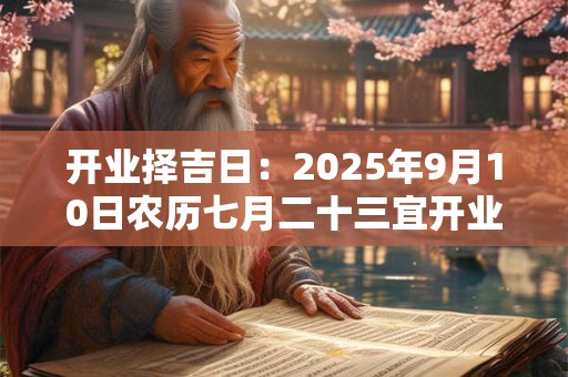 开业择吉日：2025年9月10日农历七月二十三宜开业吗