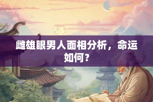 雌雄眼男人面相分析，命运如何？