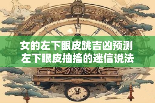 女的左下眼皮跳吉凶预测 左下眼皮抽搐的迷信说法