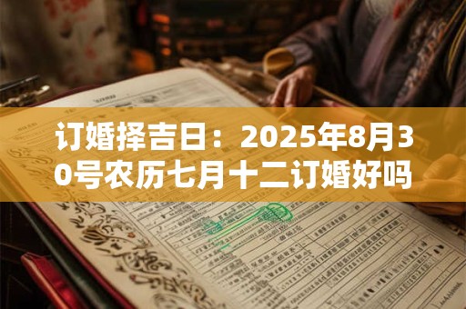 订婚择吉日：2025年8月30号农历七月十二订婚好吗