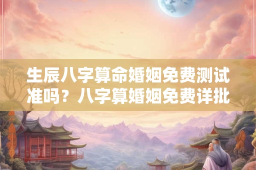 生辰八字算命婚姻免费测试准吗？八字算婚姻免费详批