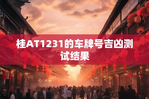 桂AT1231的车牌号吉凶测试结果