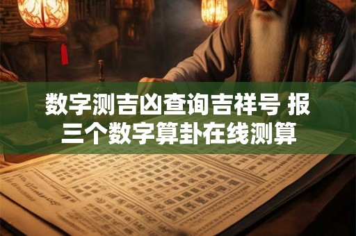 数字测吉凶查询吉祥号 报三个数字算卦在线测算