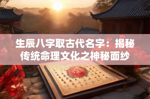 生辰八字取古代名字：揭秘传统命理文化之神秘面纱