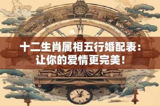 十二生肖属相五行婚配表：让你的爱情更完美！