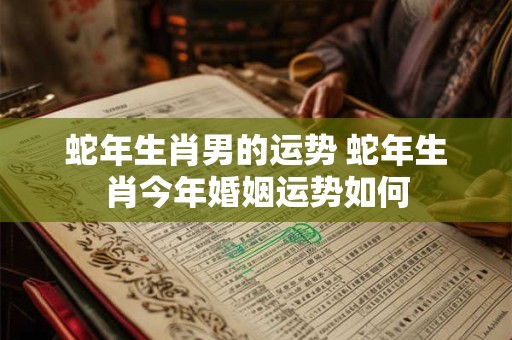 蛇年生肖男的运势 蛇年生肖今年婚姻运势如何