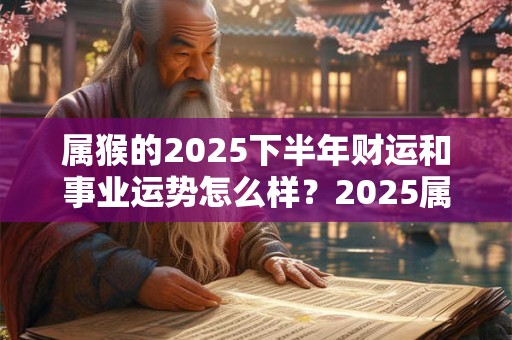属猴的2025下半年财运和事业运势怎么样？2025属猴的运势详解