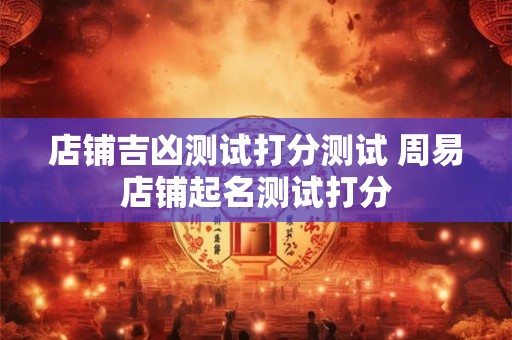 店铺吉凶测试打分测试 周易店铺起名测试打分