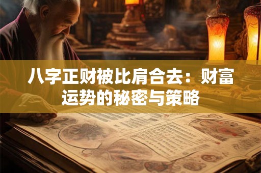 八字正财被比肩合去：财富运势的秘密与策略