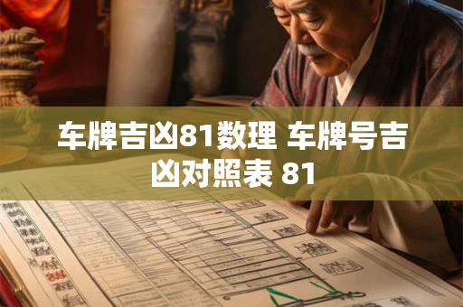 车牌吉凶81数理 车牌号吉凶对照表 81