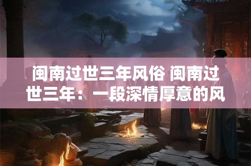 闽南过世三年风俗 闽南过世三年：一段深情厚意的风俗画卷