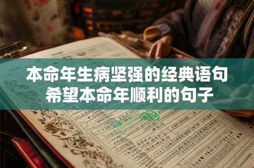 本命年生病坚强的经典语句 希望本命年顺利的句子