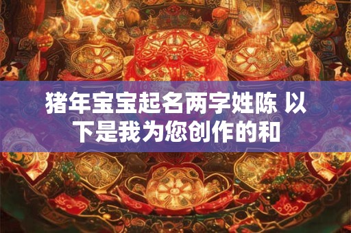 猪年宝宝起名两字姓陈 以下是我为您创作的和