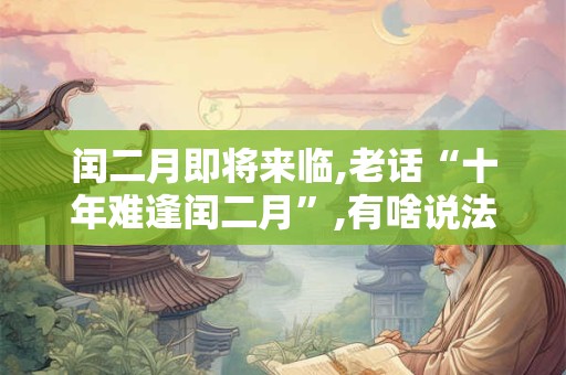 闰二月即将来临,老话“十年难逢闰二月”,有啥说法？要注意什么