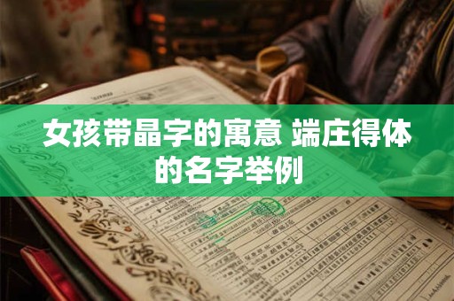 女孩带晶字的寓意 端庄得体的名字举例