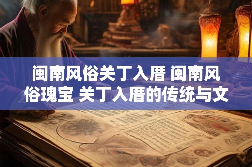 闽南风俗关丁入厝 闽南风俗瑰宝 关丁入厝的传统与文化内涵