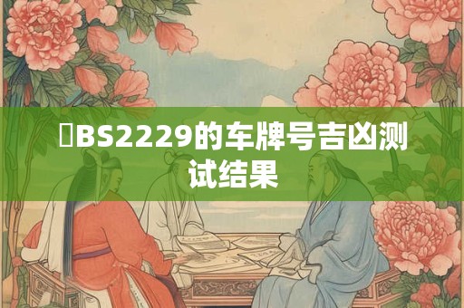 魯BS2229的车牌号吉凶测试结果