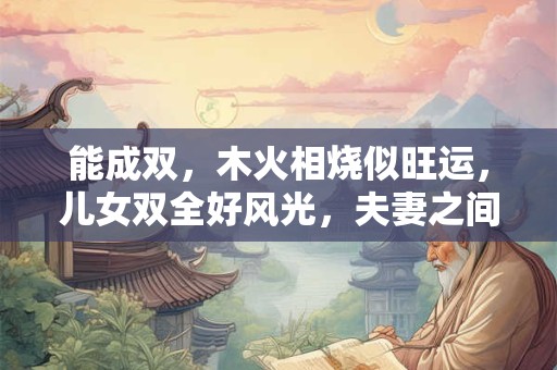 能成双，木火相烧似旺运，儿女双全好风光，夫妻之间都安康。