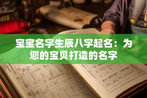 宝宝名字生辰八字起名：为您的宝贝打造的名字
