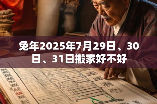 兔年2025年7月29日、30日、31日搬家好不好