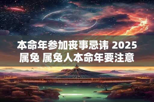 本命年参加丧事忌讳 2025属兔 属兔人本命年要注意什么