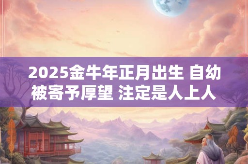 2025金牛年正月出生 自幼被寄予厚望 注定是人上人