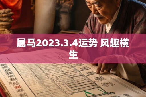 属马2023.3.4运势 风趣横生