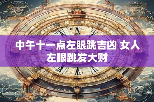 中午十一点左眼跳吉凶 女人左眼跳发大财