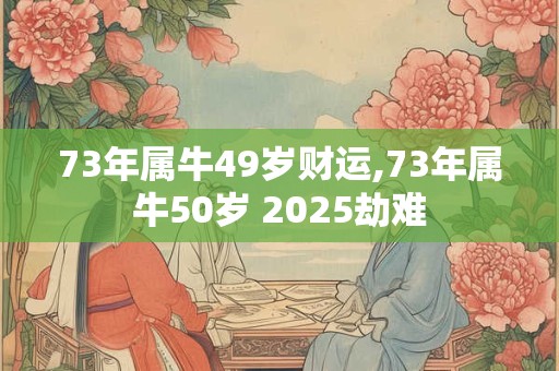 73年属牛49岁财运,73年属牛50岁 2025劫难