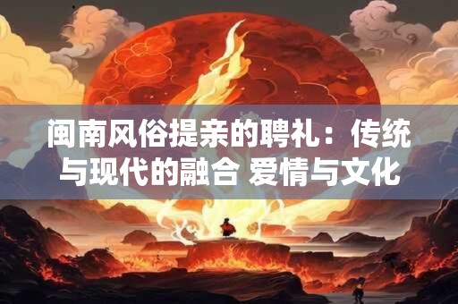 闽南风俗提亲的聘礼：传统与现代的融合 爱情与文化的盛宴