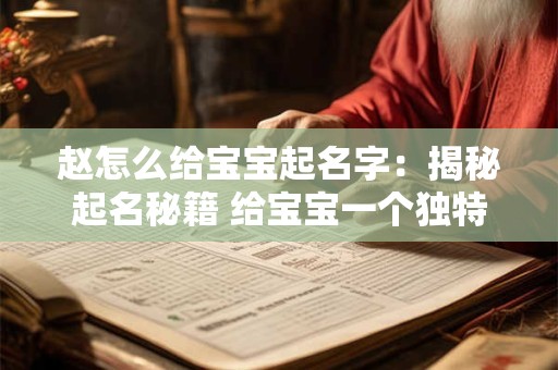赵怎么给宝宝起名字：揭秘起名秘籍 给宝宝一个独特的名字