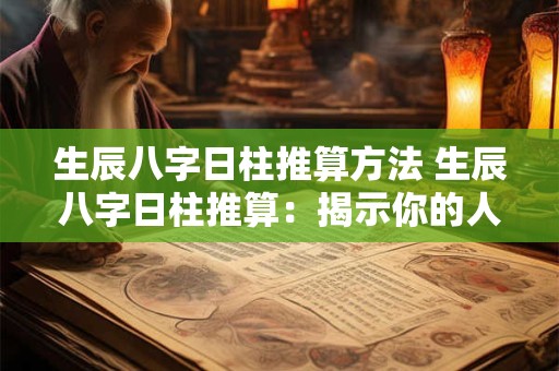 生辰八字日柱推算方法 生辰八字日柱推算：揭示你的人生秘密