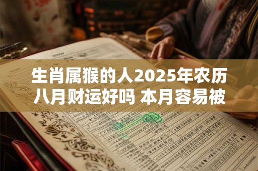 生肖属猴的人2025年农历八月财运好吗 本月容易被抢夺机遇