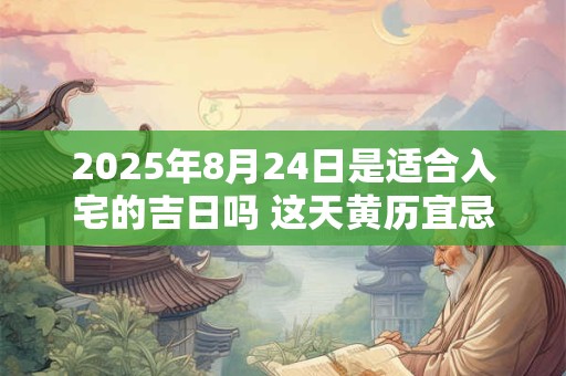 2025年8月24日是适合入宅的吉日吗 这天黄历宜忌