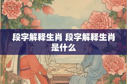 段字解释生肖 段字解释生肖是什么