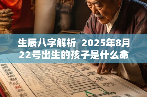 生辰八字解析  2025年8月22号出生的孩子是什么命
