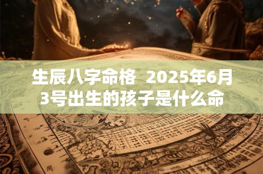 生辰八字命格  2025年6月3号出生的孩子是什么命