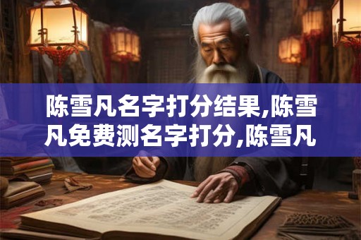 陈雪凡名字打分结果,陈雪凡免费测名字打分,陈雪凡周易免费测名字打分