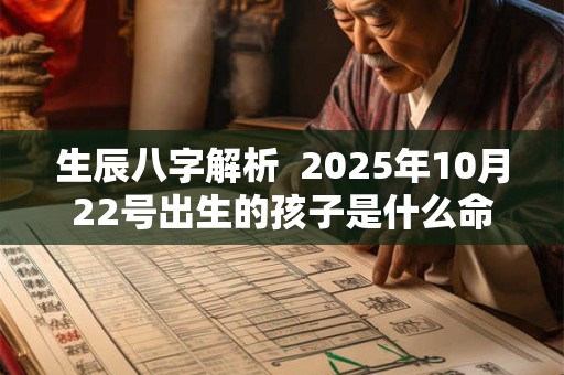 生辰八字解析  2025年10月22号出生的孩子是什么命