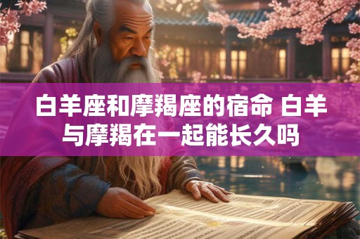 白羊座和摩羯座的宿命 白羊与摩羯在一起能长久吗