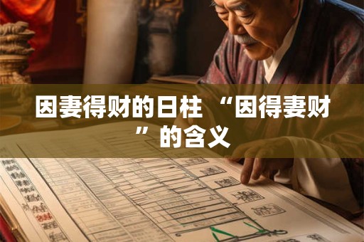 因妻得财的日柱 “因得妻财”的含义
