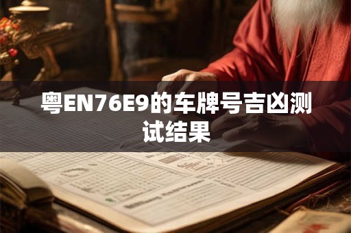 粤EN76E9的车牌号吉凶测试结果
